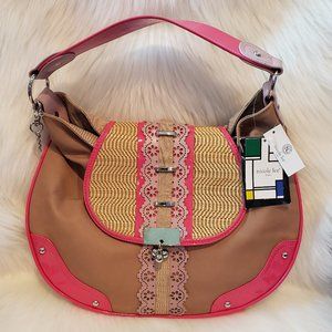 NWT Pink & Tan Nicole Lee Handbag
